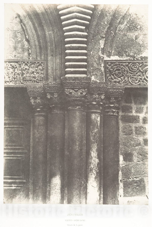 Photo Print : Auguste Salzmann - Jérusalem, Saint-Sépulcre, Détails de la Porte : Vintage Wall Art