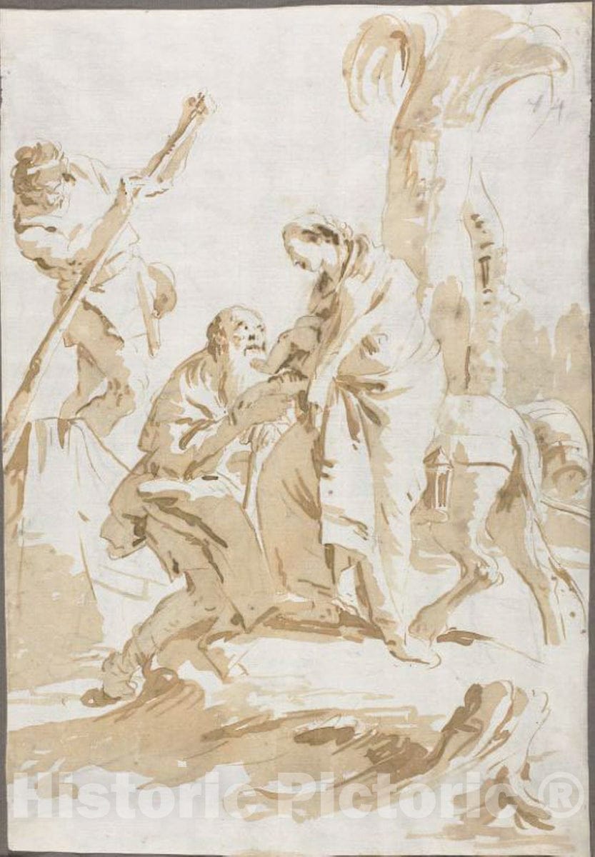 Art Print : The Flight Into Egypt, Giambattista Tiepolo, c.1694, Vintage Wall Decor :