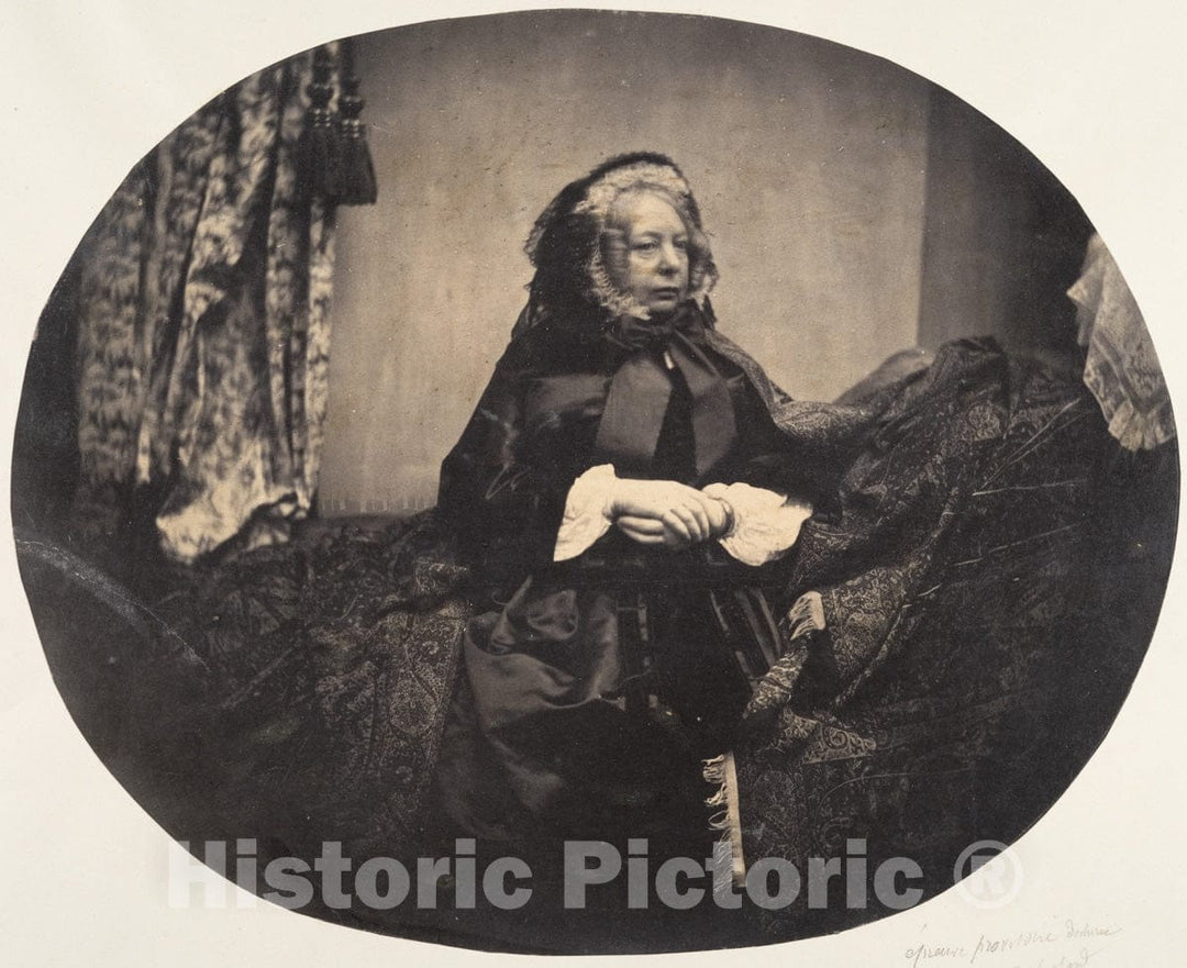 Photo Print : Louis-Pierre-Théophile Dubois de Nehaut - Elderly Lady Sitting 1 : Vintage Wall Art