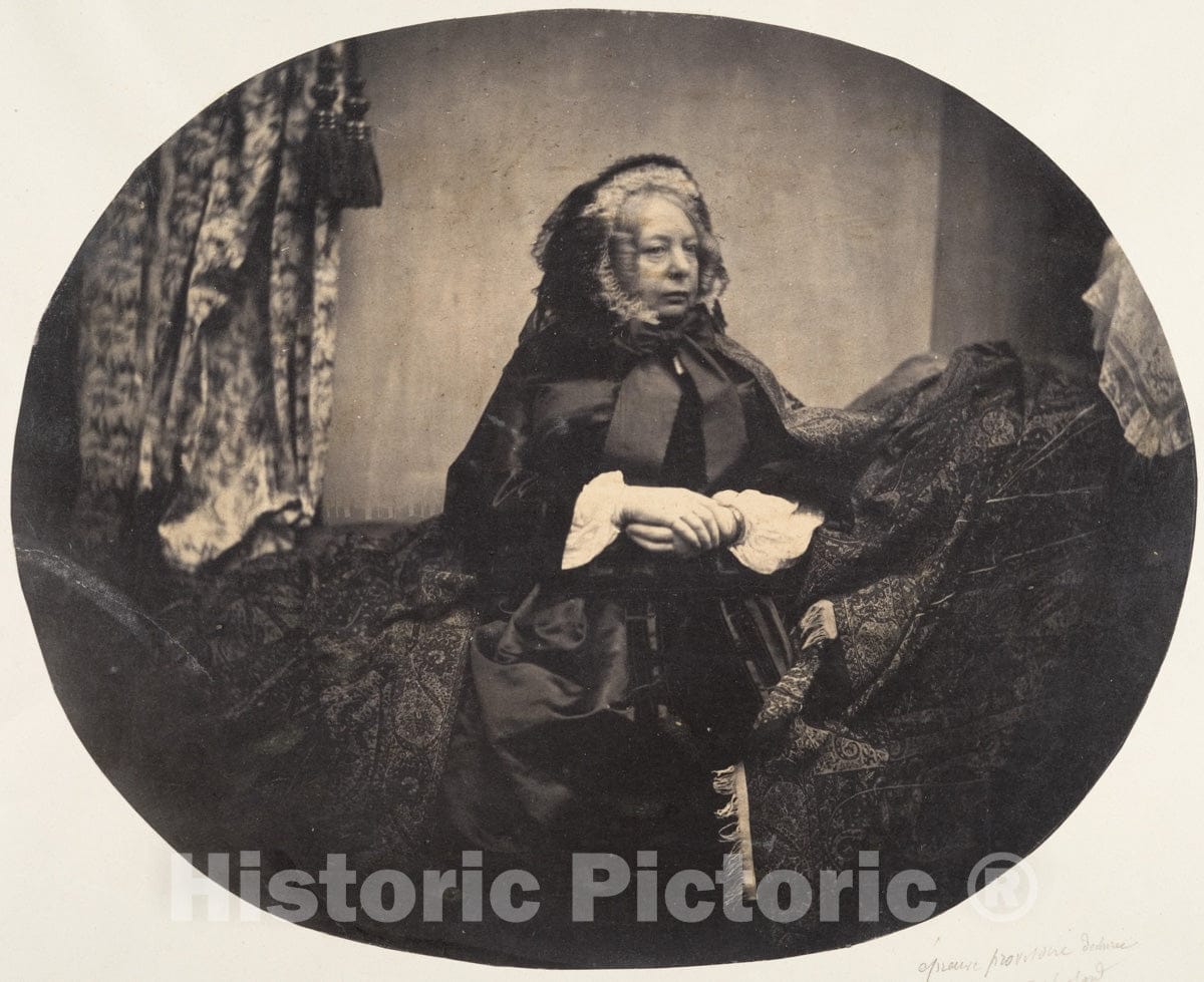 Photo Print : Louis-Pierre-Théophile Dubois de Nehaut - Elderly Lady Sitting 1 : Vintage Wall Art