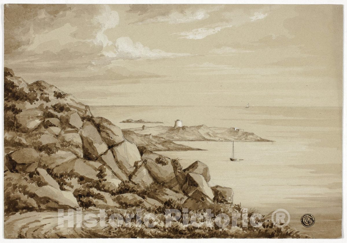 Art Print : Dalkey Island, Elizabeth Murray, c.1532, Vintage Wall Decor :