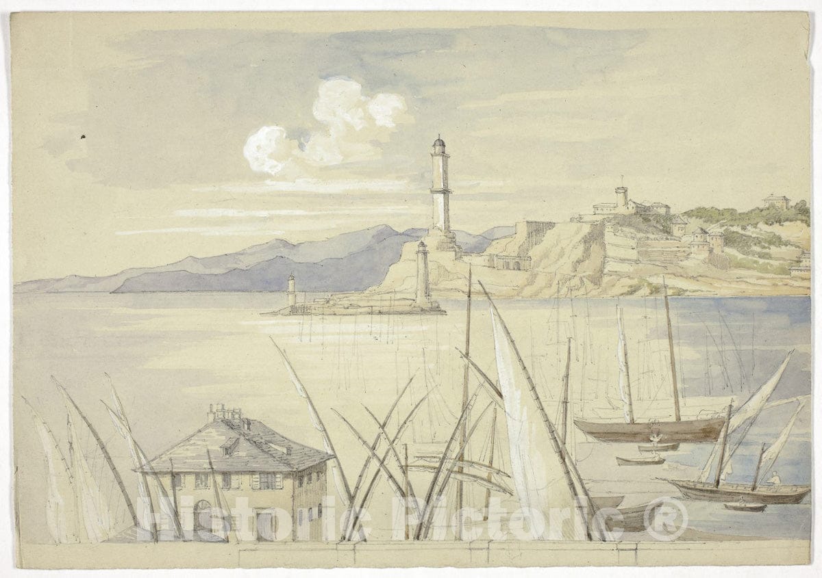 Art Print : Genoa from the Croce di Malta, Elizabeth Murray, c.1970, Vintage Wall Decor :