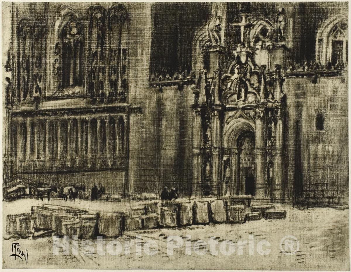 Art Print : St. Juan de los Reyes, the Door and the Chains, Joseph Pennell, c 1903, Vintage Wall Decor :