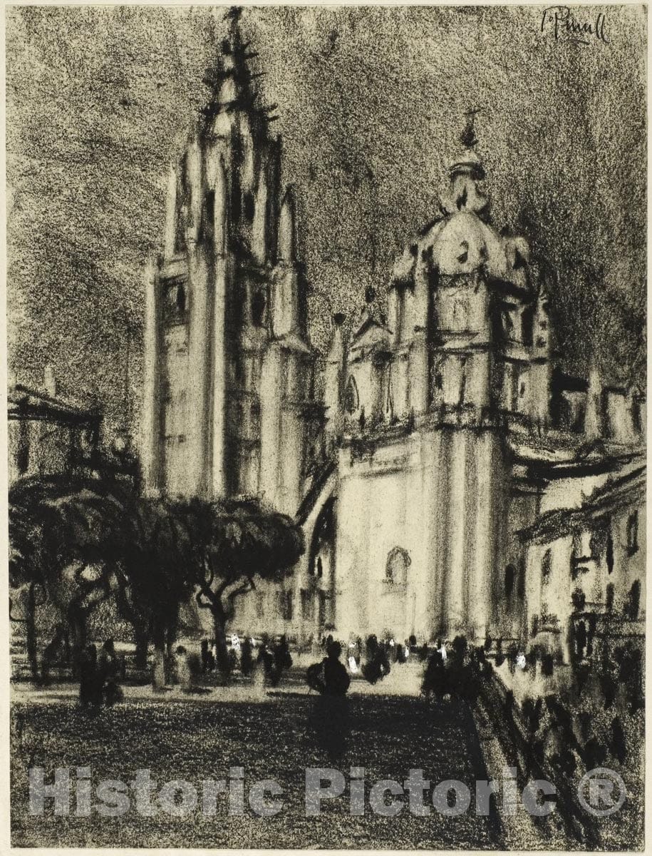 Art Print : The Cathedral, Toledo, Joseph Pennell, c 1903, Vintage Wall Decor :