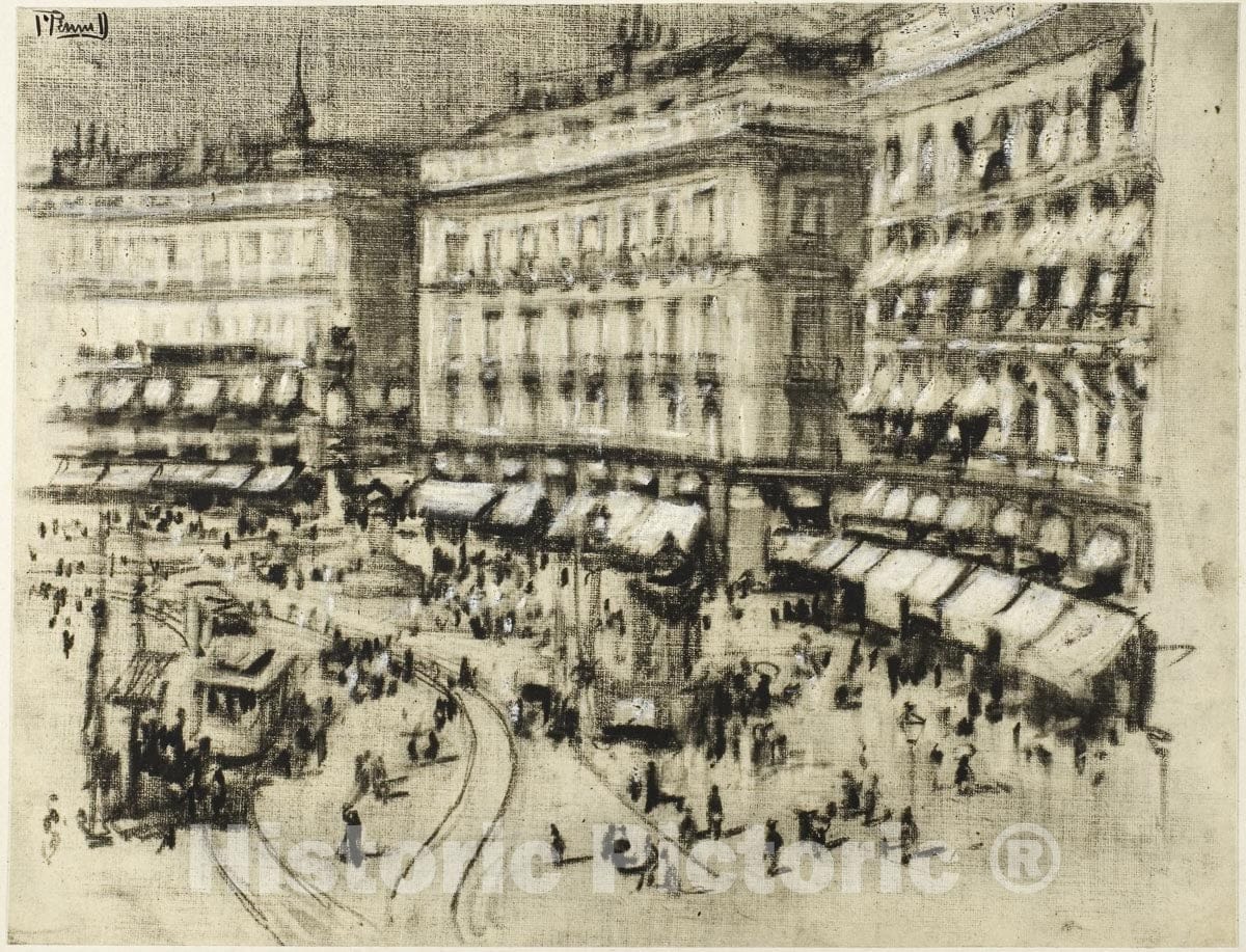 Art Print : Summer Day in Madrid, Joseph Pennell, c 1903, Vintage Wall Decor :