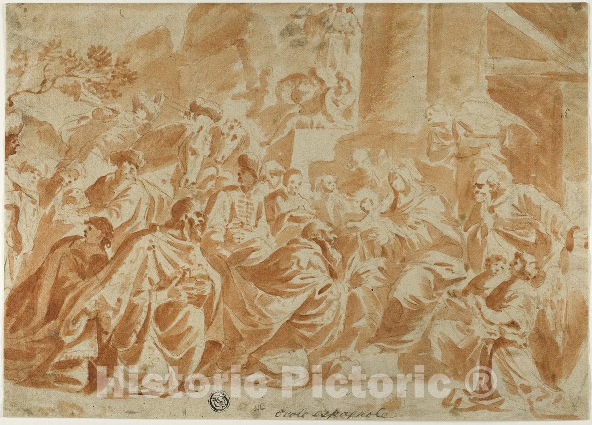 Art Print : Adoration of the Magi, School of  Peter Paul Rubens, c.1694, Vintage Wall Decor :