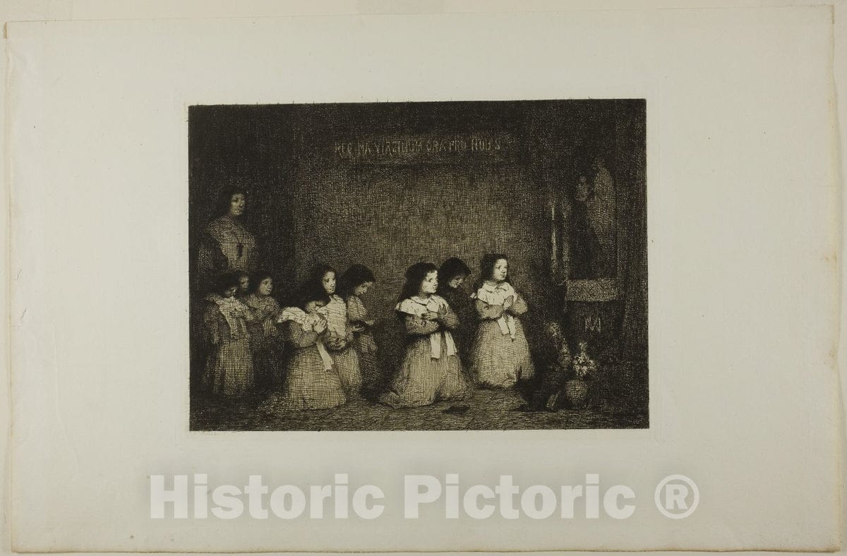 Art Print : The Prayer, Theodule Augustin Ribot , c.1670, Vintage Wall Decor :