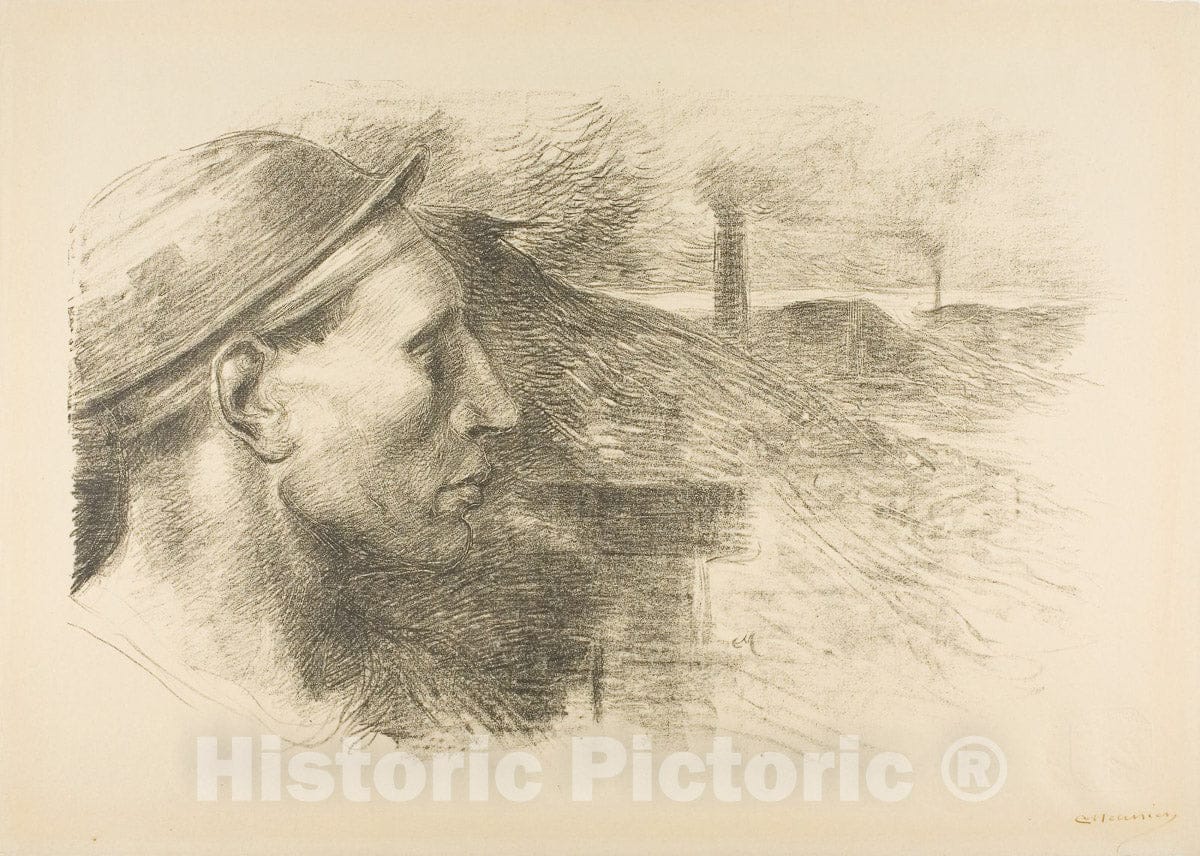 Art Print : Miner, from the ninth album of LEstampe originale, Constantin Emile Meunier, c.1770, Vintage Wall Decor :