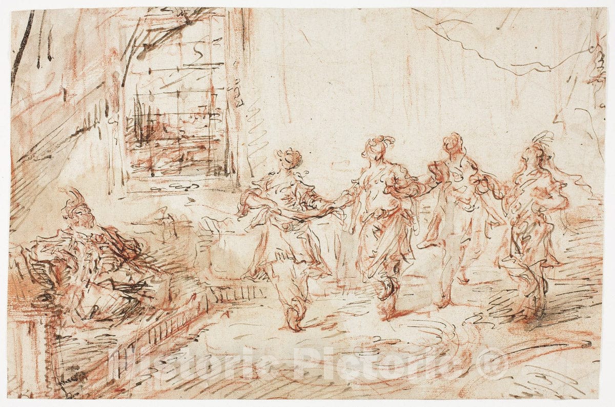 Art Print : Harem Scene, Francesco Guardi, c 1580, Vintage Wall Decor :