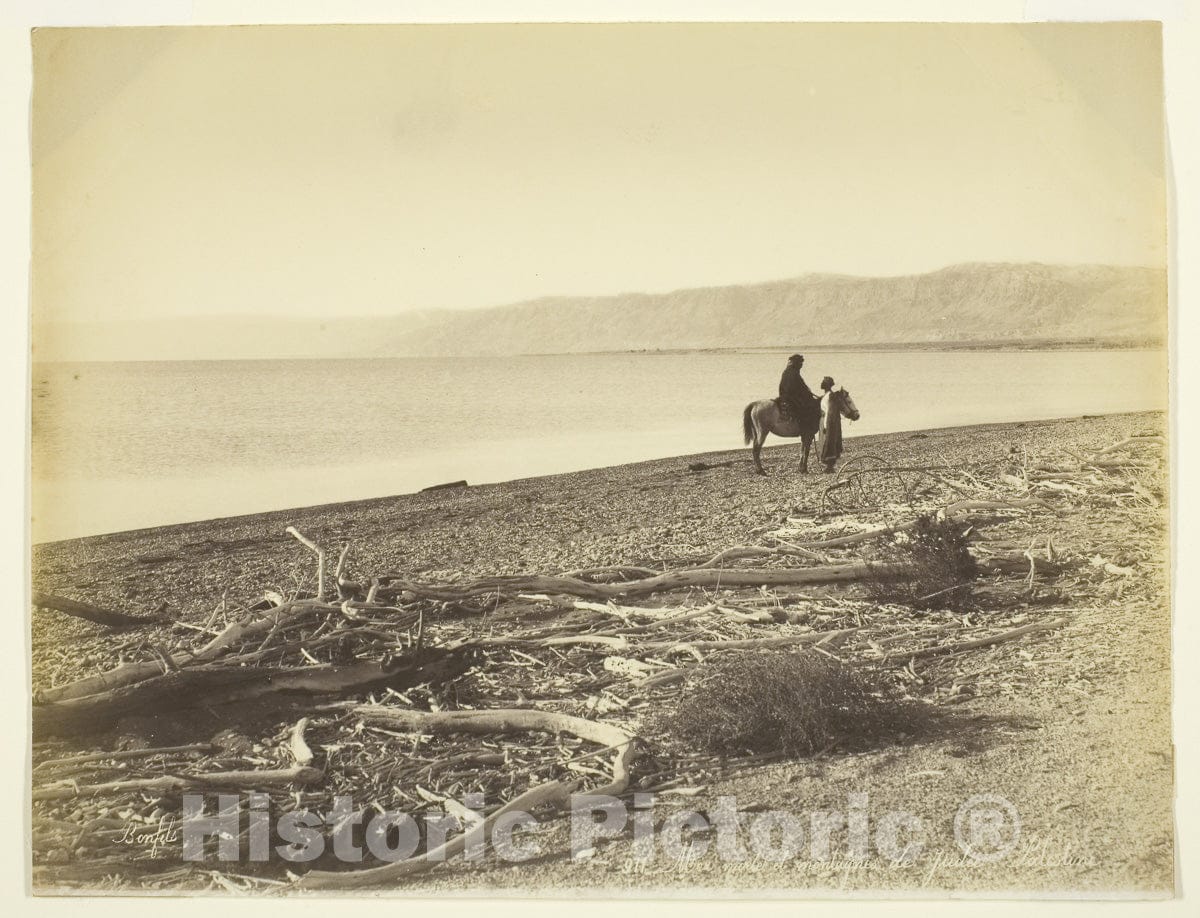 Art Photo : Mer Morte et Montagnes de Judee. Palestine (The Dead Sea and the Mountains of Judea, Palestine), Felix Bonfils, c 1904, Vintage Wall Decor :
