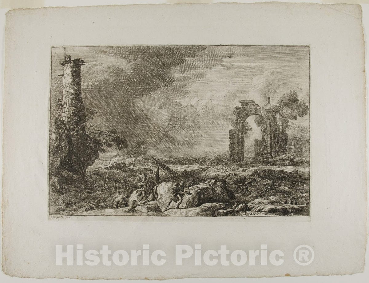 Art Print : The Shipwreck, Adrien Manglard, c.1801, Vintage Wall Decor :