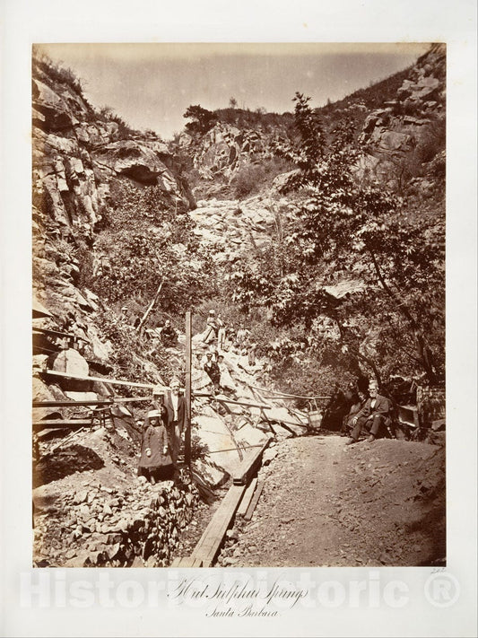 Photo Print : Carleton E. Watkins - Hot Sulphur Springs, Santa Barbara 1 : Vintage Wall Art