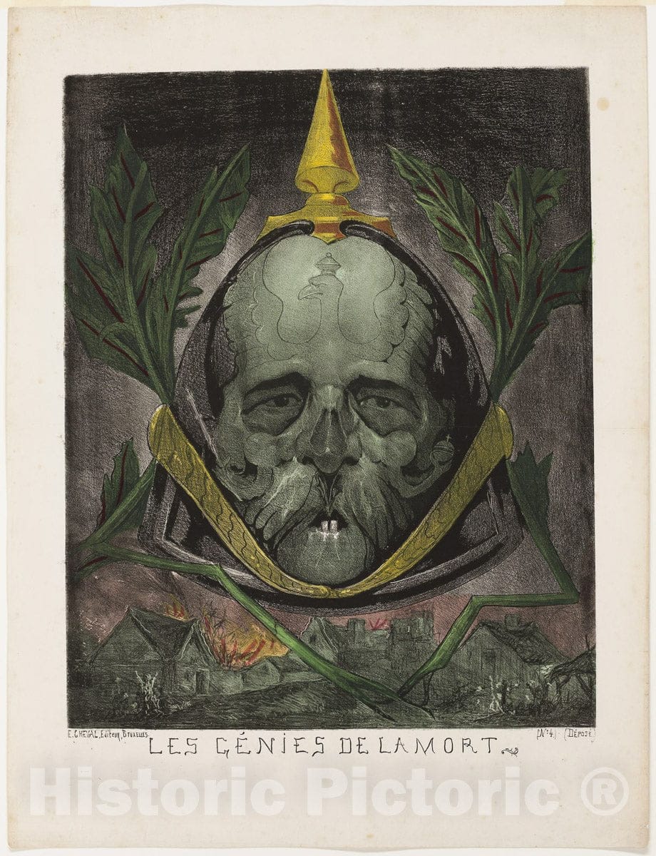 Art Print : Bismarck, from Les Genies de la Mort, Edmond Guilliaume, c 1961, Vintage Wall Decor :