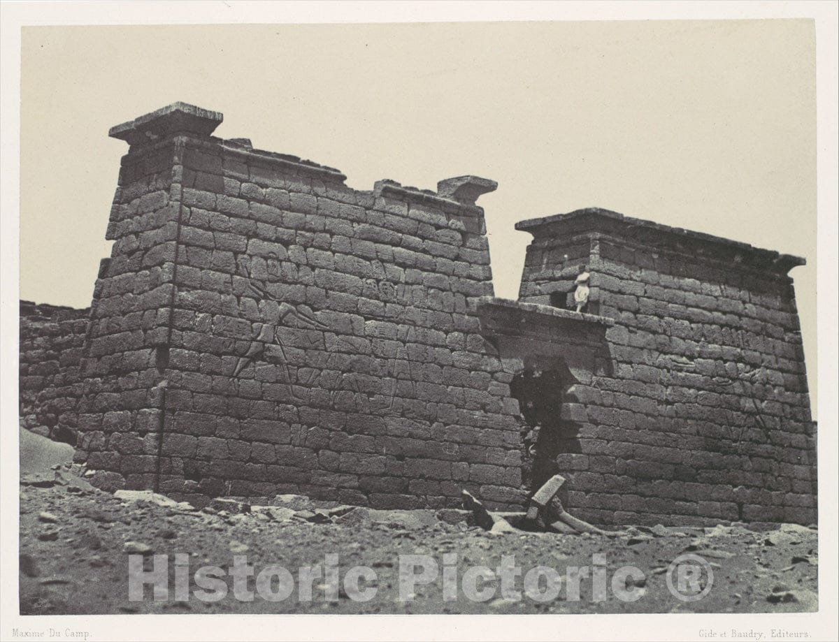 Photo Print : Maxime Du Camp - Nubie. Hémi-Spéos de Sébour. Pylônes : Vintage Wall Art