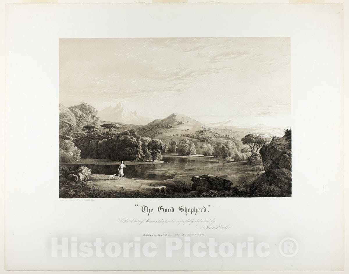Art Print : The Good Shepherd, Thomas Cole, c 1925, Vintage Wall Decor :