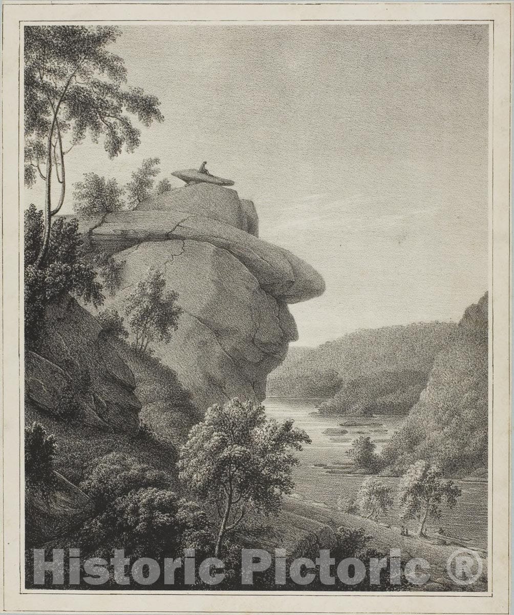 Art Print : Jeffersons Rock, Rembrandt Peale, c 1924, Vintage Wall Decor :