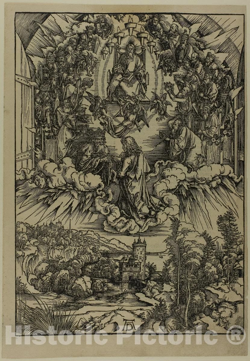 Art Print : St. John before God and the Elders, from The Apocalypse, Albrecht DÃ¼rer, c 1891, Vintage Wall Decor :