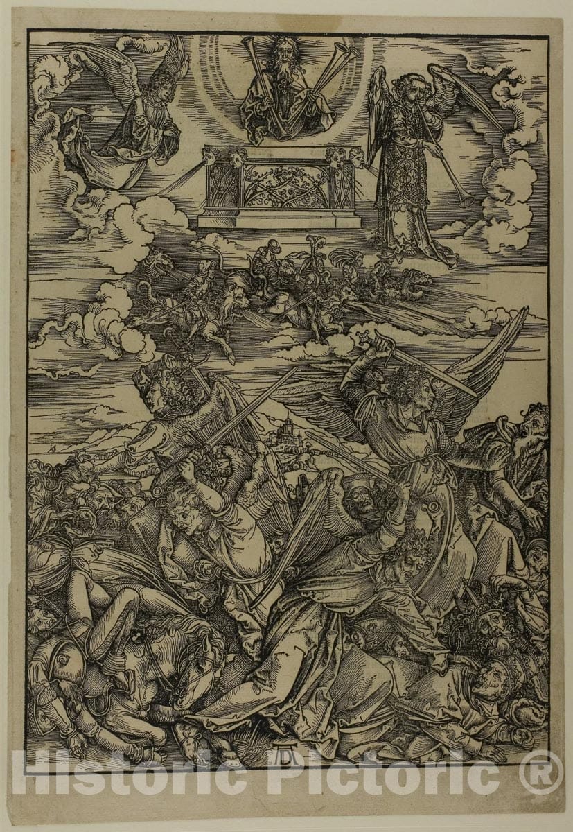 Art Print : The Four Avenging Angels of Euphrates, from The Apocalypse, Albrecht DÃ¼rer, c.1517, Vintage Wall Decor :