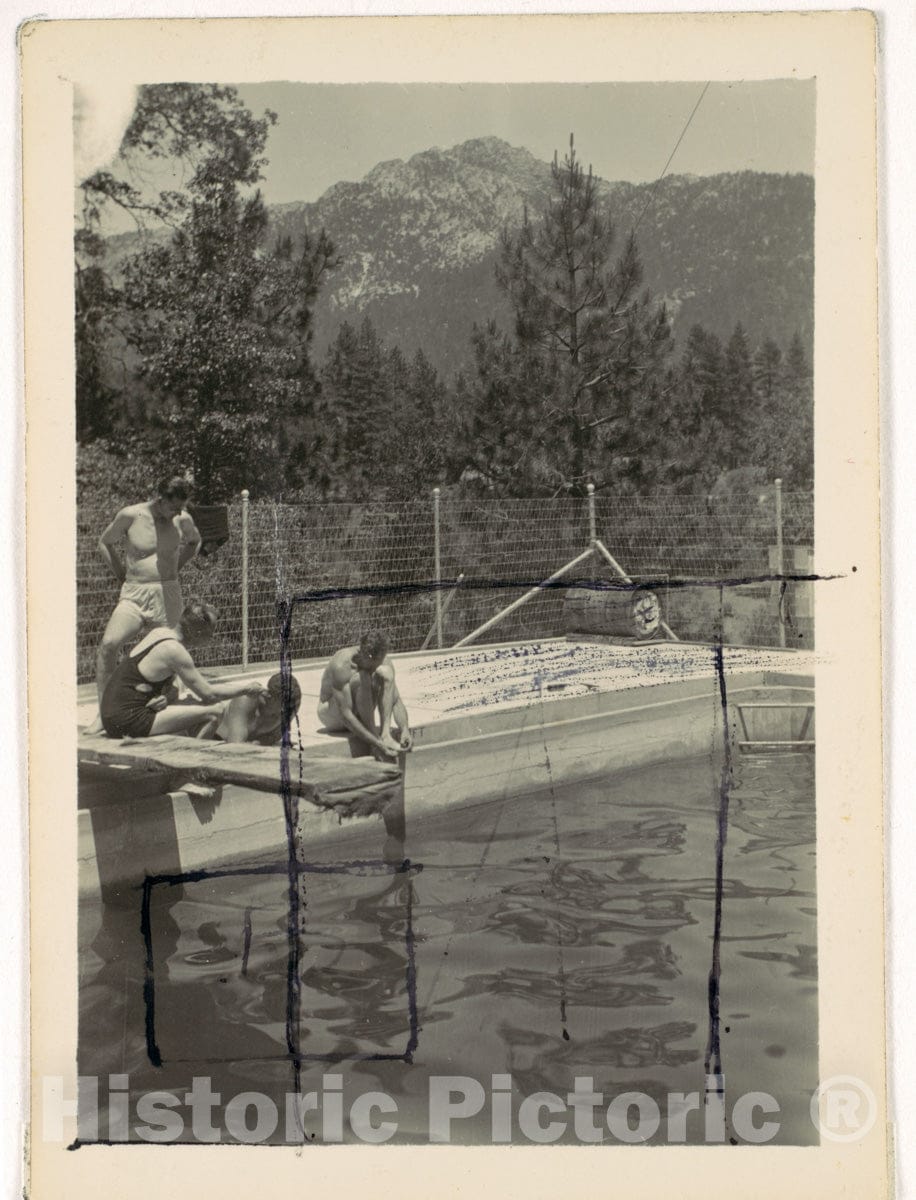 Photo Print : Louis Fleckenstein - The Boy Scouts Swimming Pool at Idyllwild : Vintage Wall Art