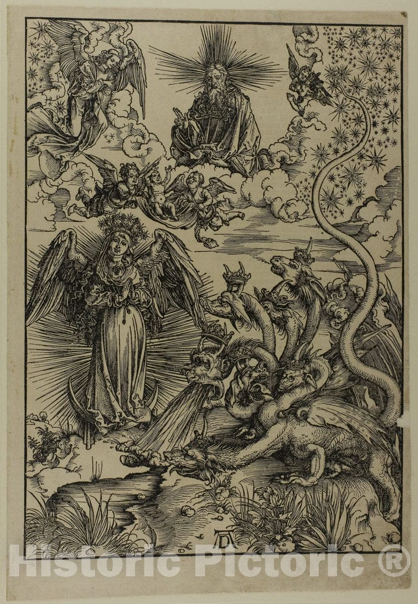 Art Print : The Apocalyptic Woman, from The Apocalypse, Albrecht DÃ¼rer, c.1499, Vintage Wall Decor :