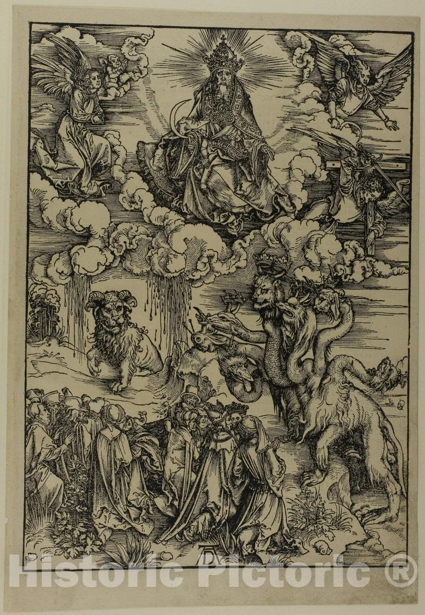 Art Print : The Beast with Two Horns like a Lamb, from The Apocalypse, Albrecht DÃ¼rer, c 1491, Vintage Wall Decor :