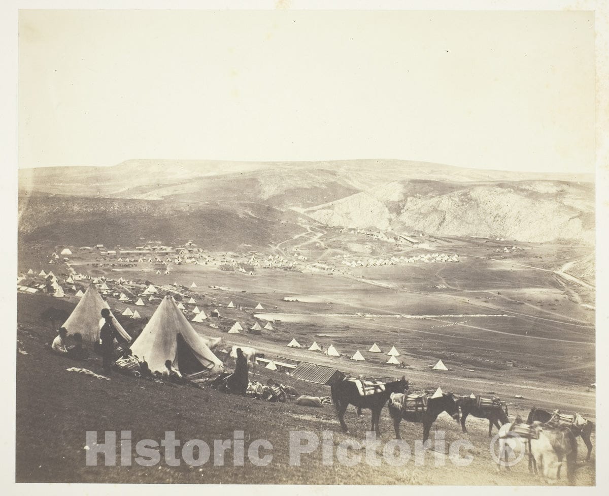 Art Photo : Cavalry Camp, Balaklava, Roger Fenton, c 1855, Vintage Wall Decor :