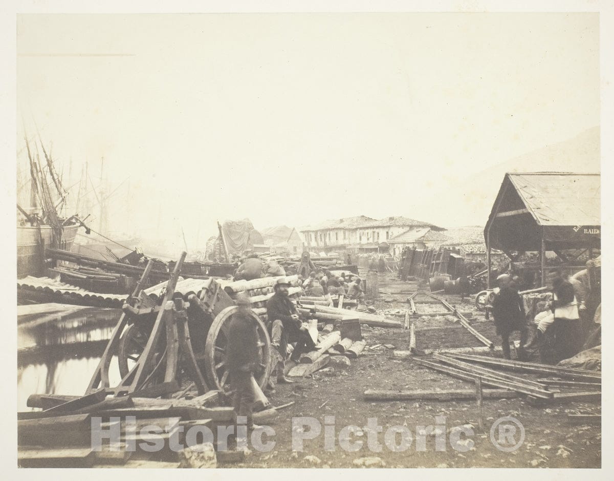 Art Photo : Landing Place, Railway Stores, Balaklava, Roger Fenton, c 1855, Vintage Wall Decor :