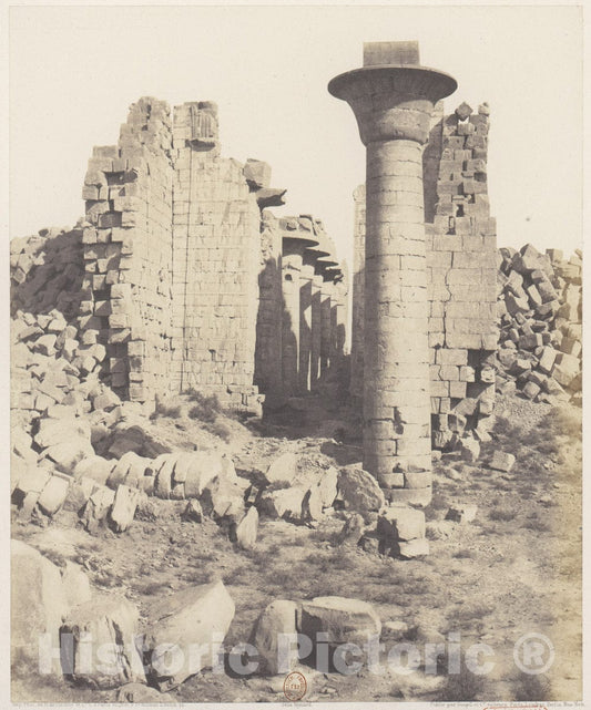 Photo Print : Félix Teynard - Karnak (Thèbes), Cour du Palais - Vue Prise de Point I : Vintage Wall Art