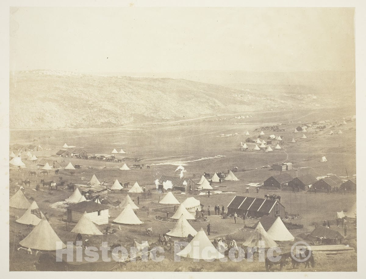 Art Photo : Cavalry Camp, looking towards Kadikoi, Roger Fenton, c 1855, Vintage Wall Decor :
