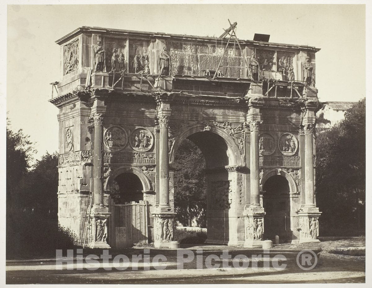 Art Photo : Arch of Constantine, Rome, Bisson FrÃ¨res, c 1856, Vintage Wall Decor :