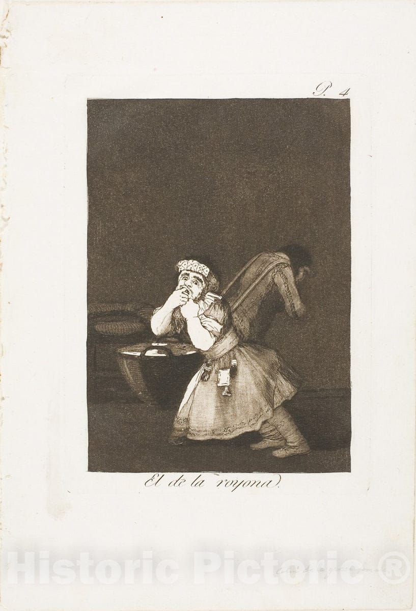 Art Print : Nannys boy, plate four from Los Caprichos, Francisco Goya, c.1798, Vintage Wall Decor :