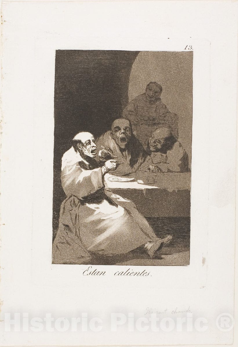 Art Print : They are Hot, plate thirteen from Los Caprichos, Francisco Goya, c.1798, Vintage Wall Decor :
