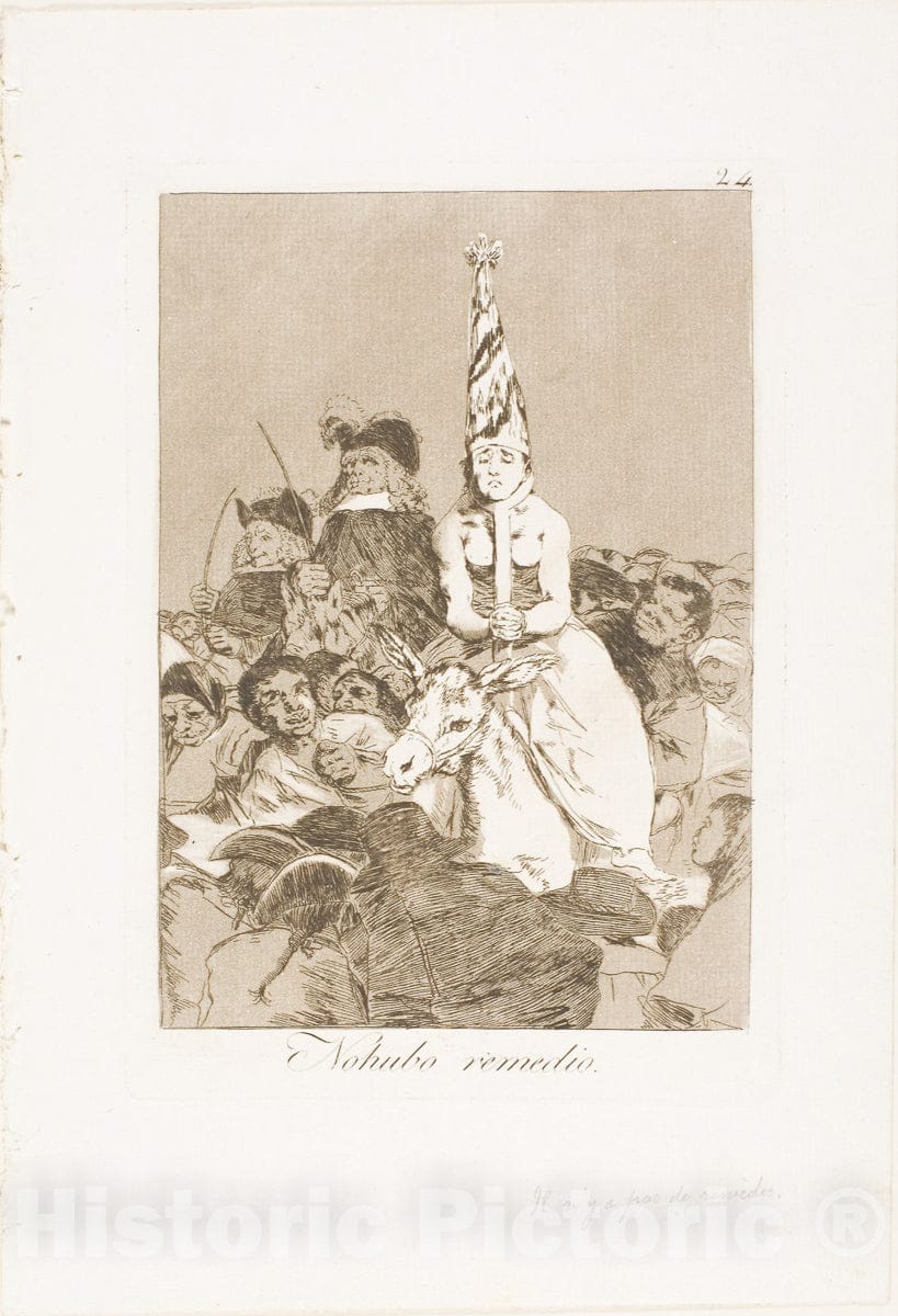 Art Print : Nothing could be done about it, plate twenty-four from Los Caprichos, Francisco Goya, c.1798, Vintage Wall Decor :