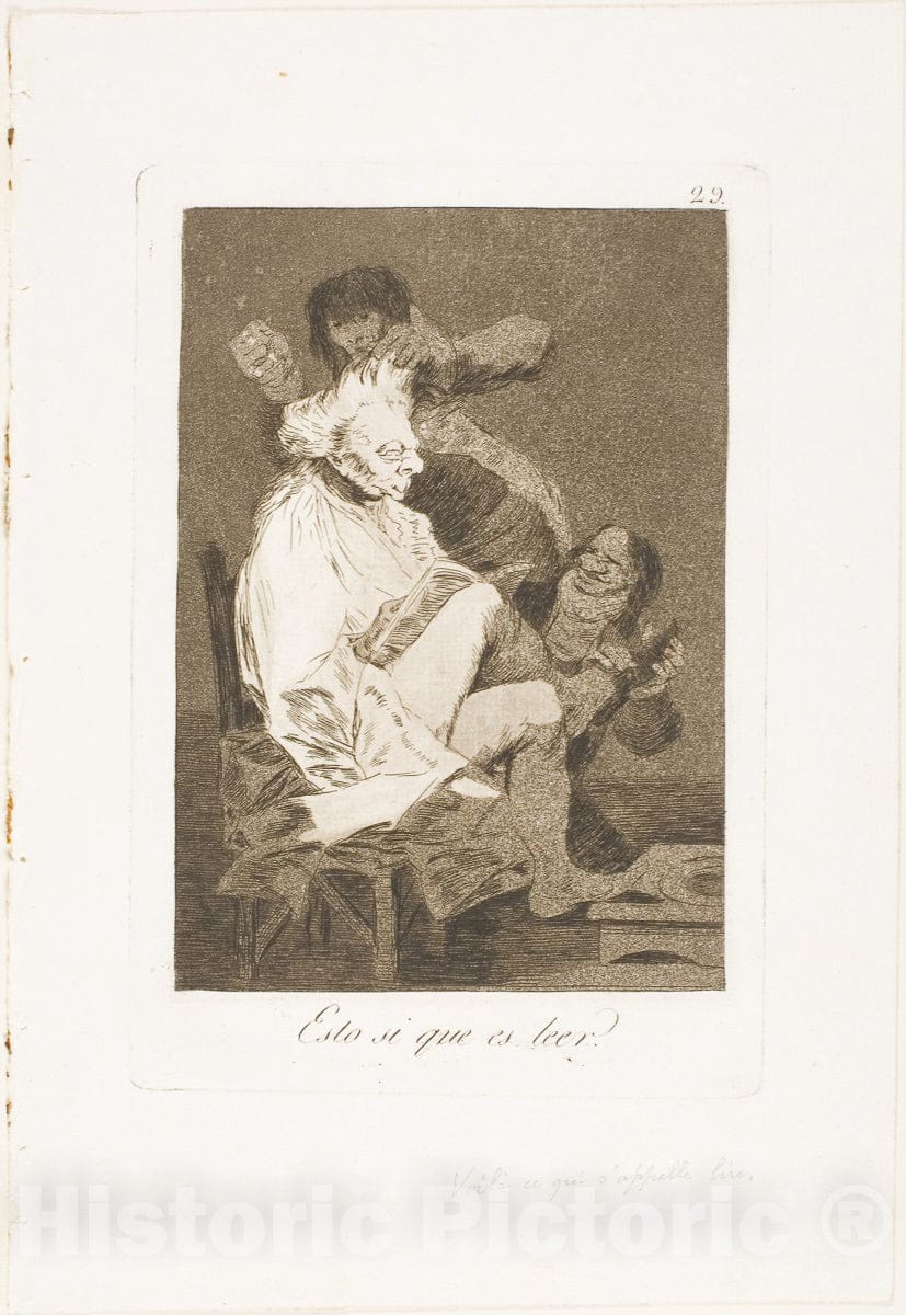 Art Print : That certainly is being able to read, plate twenty-nine from Los Caprichos, Francisco Goya, c.1798, Vintage Wall Decor :
