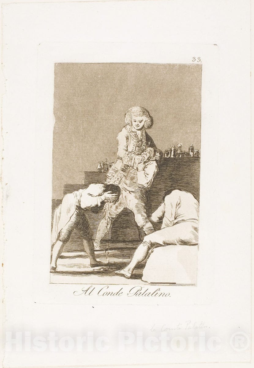 Art Print : To the Count Palatine or Count of the Palate, plate thirty-three from Los Caprichos, Francisco Goya, c.1798, Vintage Wall Decor :