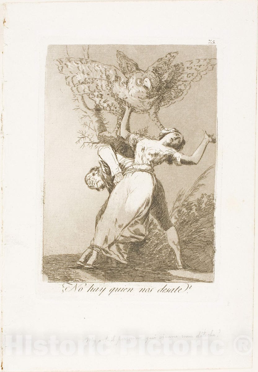 Art Print : Cant anyone untie us?, plate seventy-five from Los Caprichos, Francisco Goya, c 1815, Vintage Wall Decor :