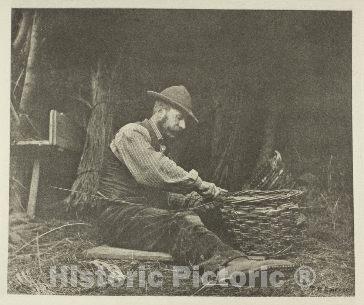 Art Photo : The Basket-Maker (Norfolk), Peter Henry Emerson, c 1888, Vintage Wall Decor :