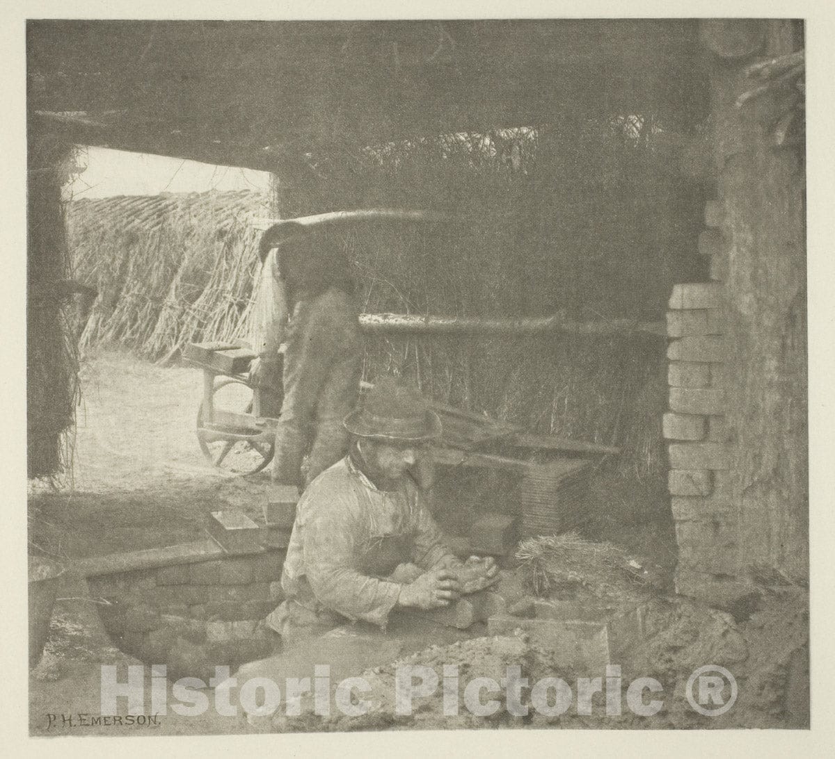 Art Photo : Brickmaking (Norfolk), Peter Henry Emerson, c.1908, Vintage Wall Decor :