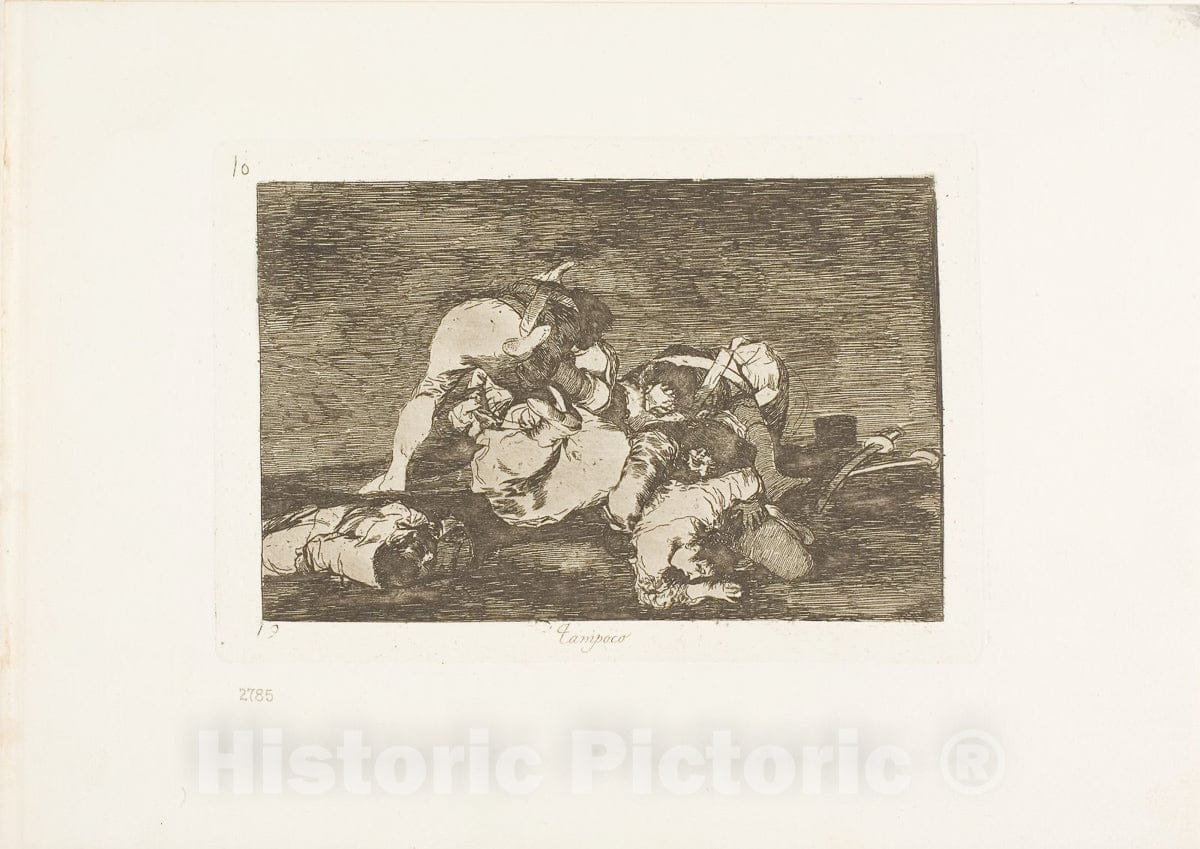 Art Print : Neither do these, plate ten from The Disasters of War, Francisco Goya, c 1815, Vintage Wall Decor :