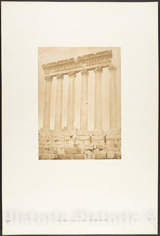 Photo Print : Maxime Du Camp - Colonnade du Temple du Soleil, à Baâlbek (Héliopolis) 1 : Vintage Wall Art