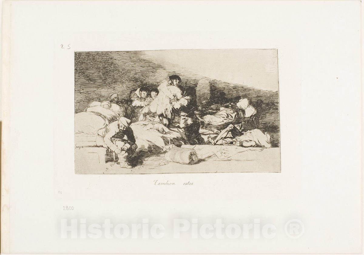 Art Print : These too, plate twenty-five from The Disasters of War, Francisco Goya, c.1879, Vintage Wall Decor :