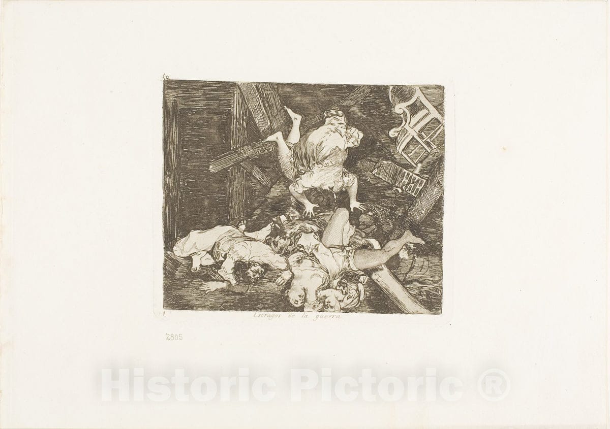 Art Print : Ravages of war, plate thirty from The Disasters of War, Francisco Goya, c.1927, Vintage Wall Decor :