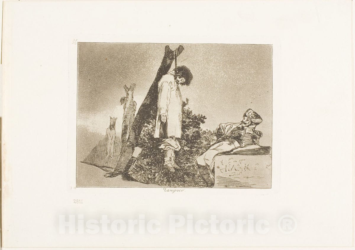 Art Print : Not in this case, plate thirty-six from The Disasters of War, Francisco Goya, c.1881, Vintage Wall Decor :