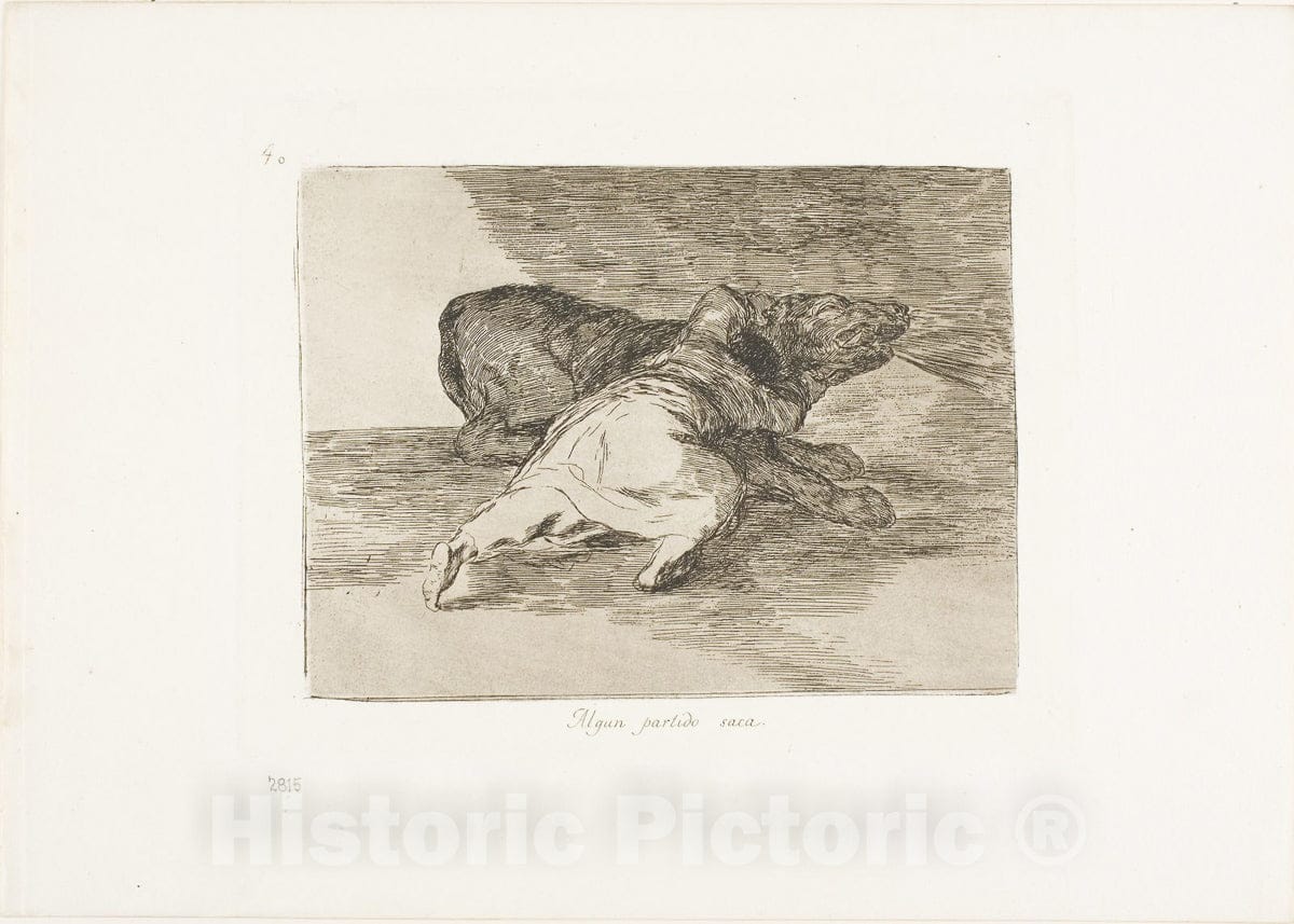 Art Print : He gets something out of it, plate forty from The Disasters of War, Francisco Goya, c 187, Vintage Wall Decor :
