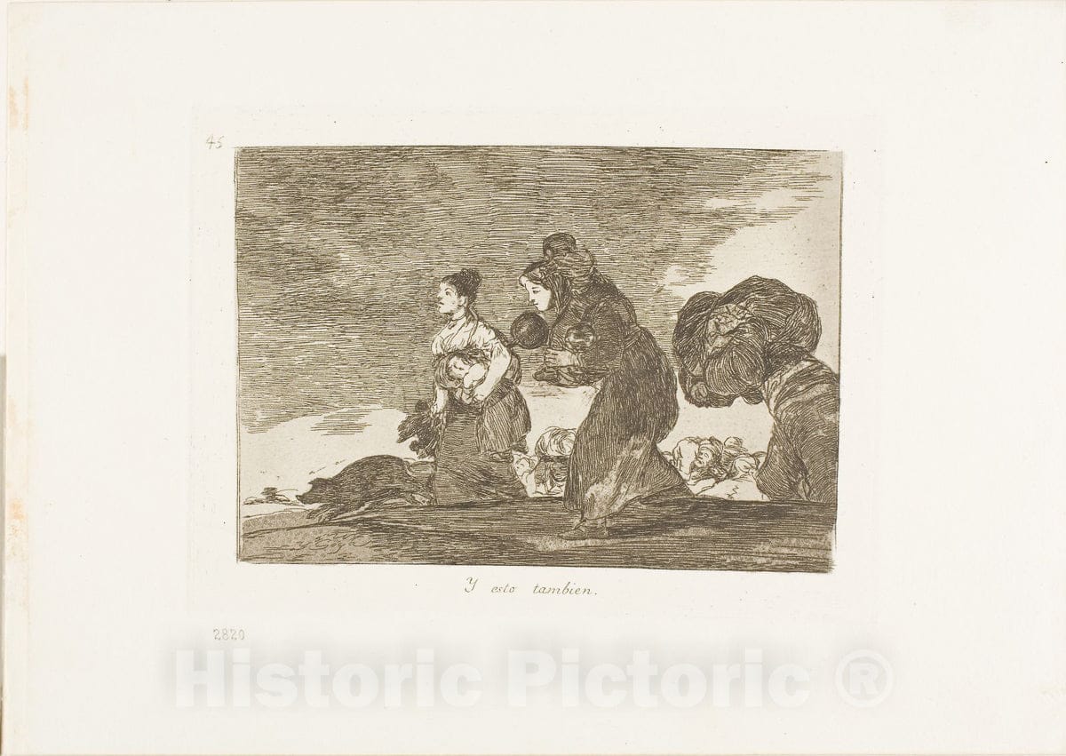 Art Print : And this too, plate forty-five from The Disasters of War, Francisco Goya, c 1872, Vintage Wall Decor :