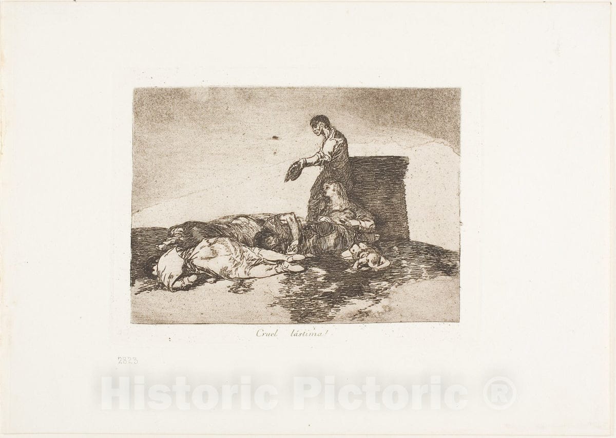 Art Print : Cruel tale of woe!, plate forty-eight from The Disasters of War, Francisco Goya, c.1811, Vintage Wall Decor :