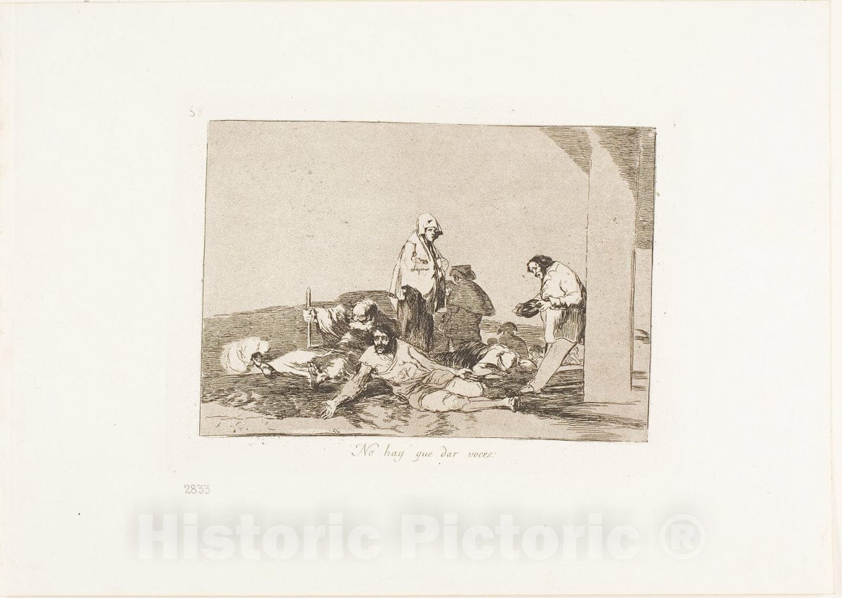 Art Print : Its no use crying out, plate fifty-eight from The Disasters of War, Francisco Goya, c.1814, Vintage Wall Decor :