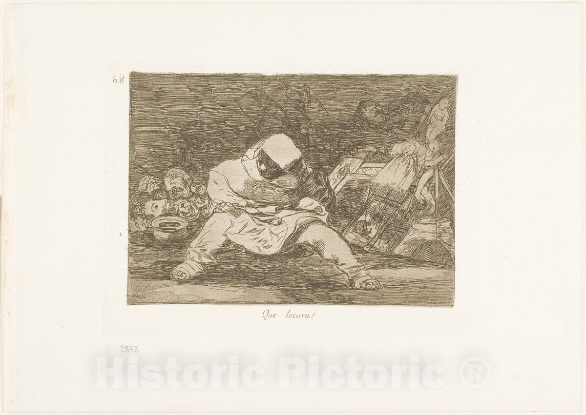 Art Print : What madness!, plate sixty-eight from The Disasters of War, Francisco Goya, c.1811, Vintage Wall Decor :
