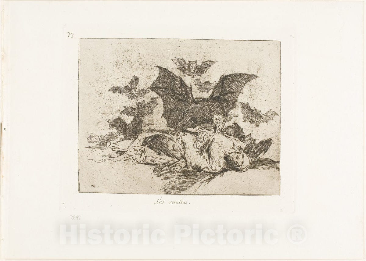 Art Print : The Consequences, plate seventy-two from The Disasters of War, Francisco Goya, c 1903, Vintage Wall Decor :