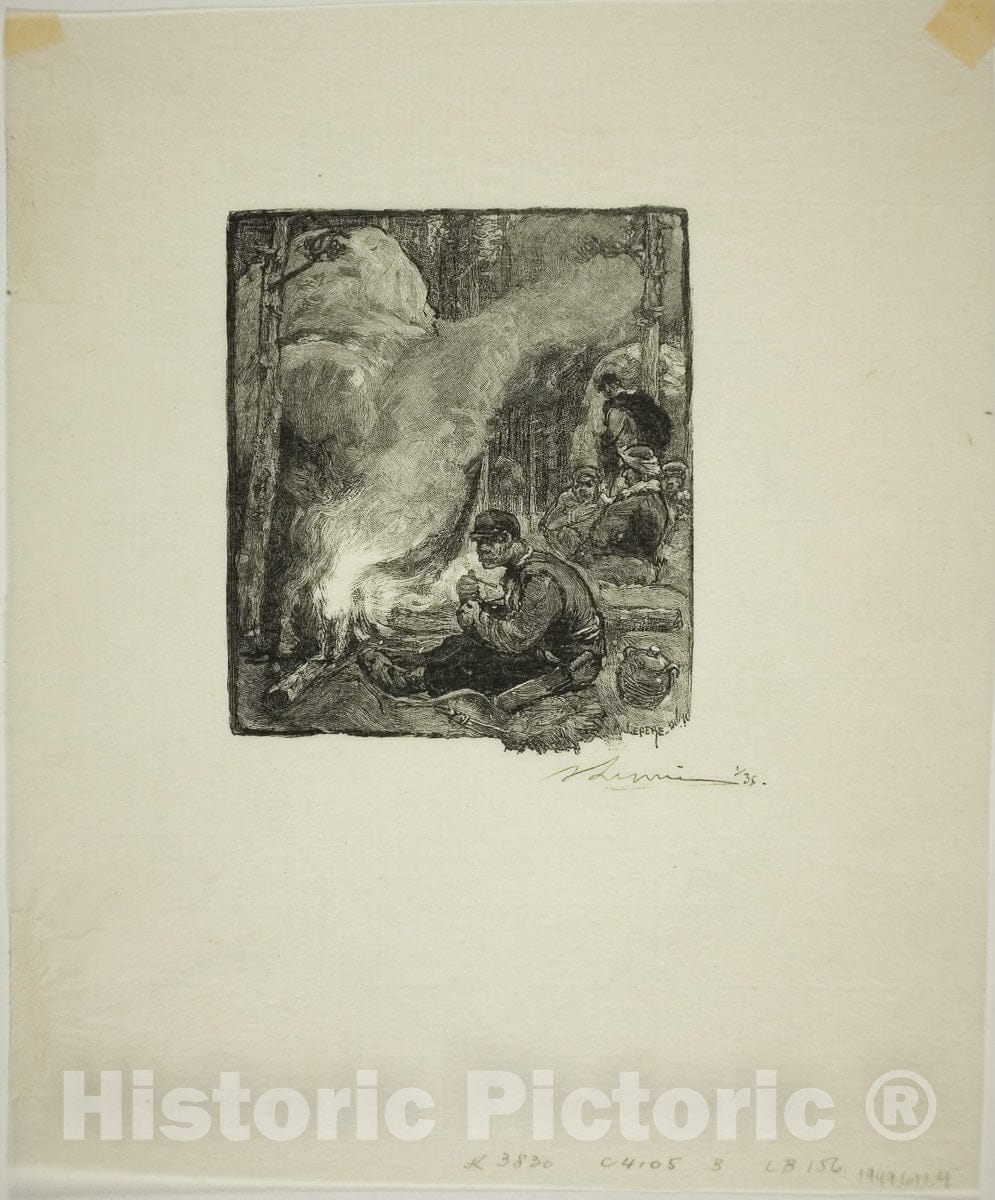 Art Print : Woodcutters Meal, Louis Auguste LepÃ¨re, c 1890, Vintage Wall Decor :